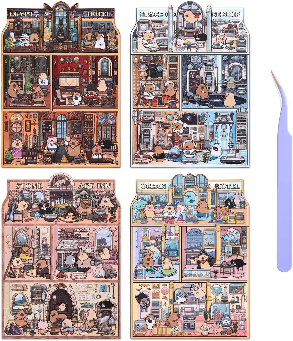 Girls 3D Miniature Scene Stickers