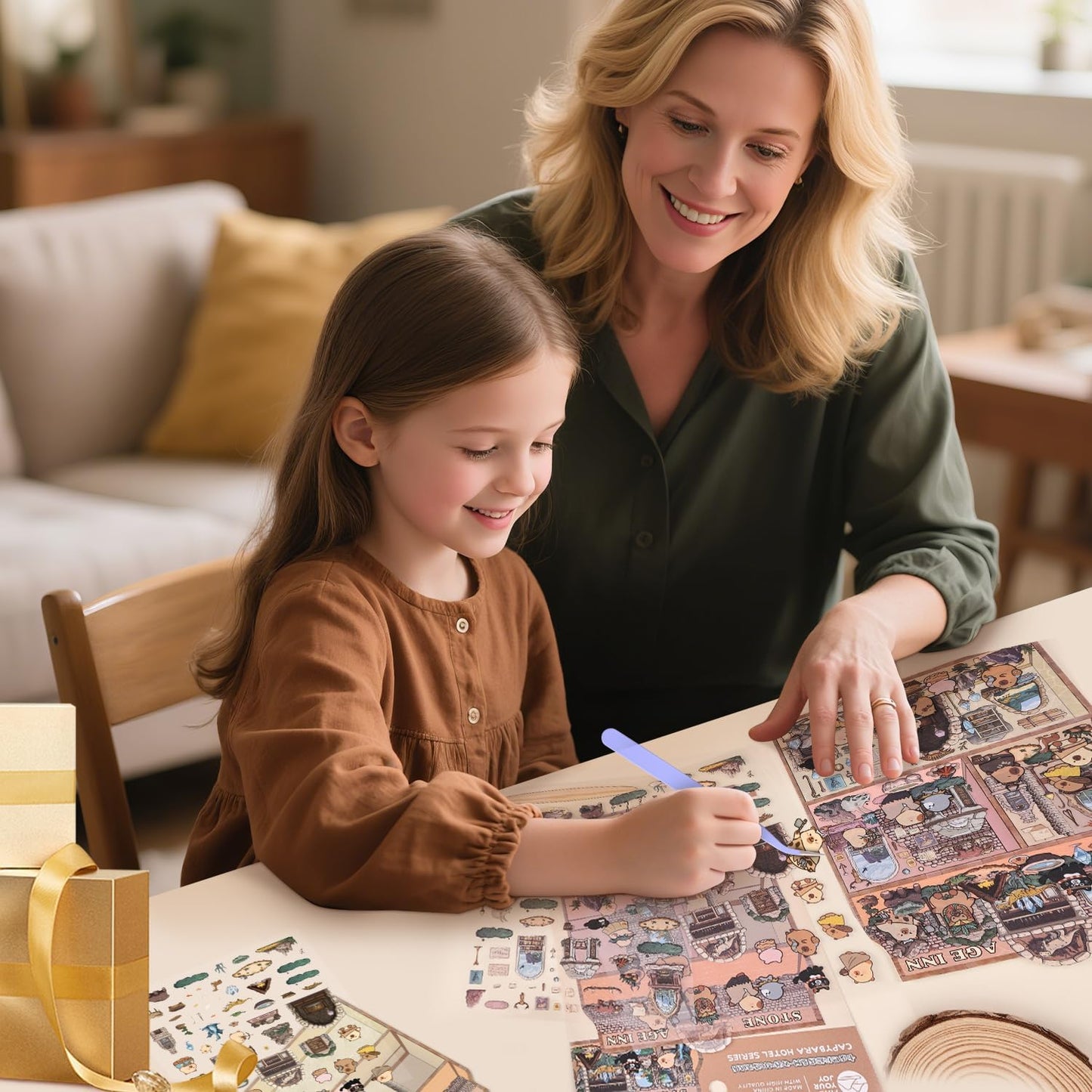 Girls 3D Miniature Scene Stickers