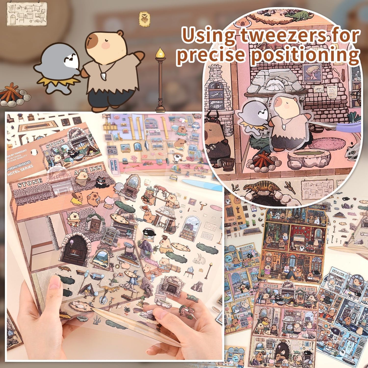 Girls 3D Miniature Scene Stickers