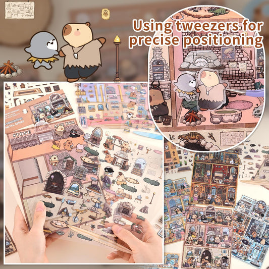 Girls 3D Miniature Scene Stickers